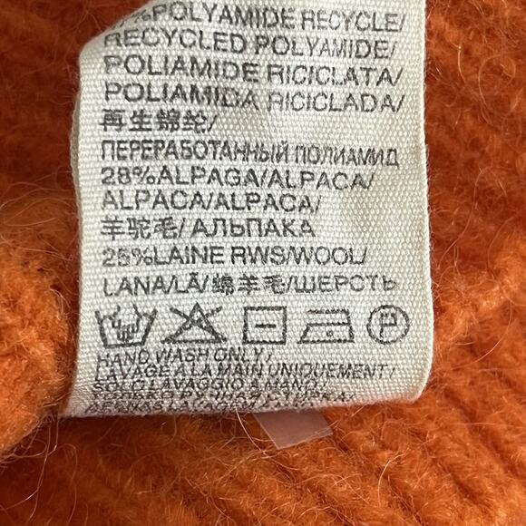 Suncoo Paris Pullover Sweater Women’s XS Alpaca Blend Puff Sleeve Soft Orange - Picture 13 of 13